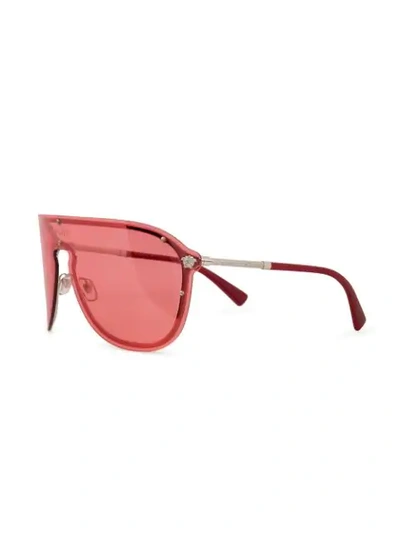Shop Versace Eyewear Aviator Mask Sunglasses - Red