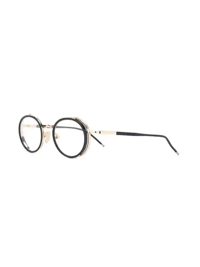 Shop Thom Browne Border Glasses In Black