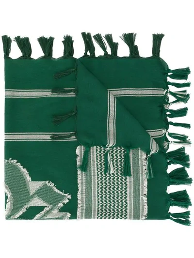 Shop Undercover Patterned Scarf In Green
