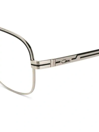 Shop Cazal Classic Square Glasses In Silver