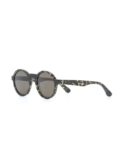 Shop Mykita X Maison Margiela Circle Sunglasses In Black