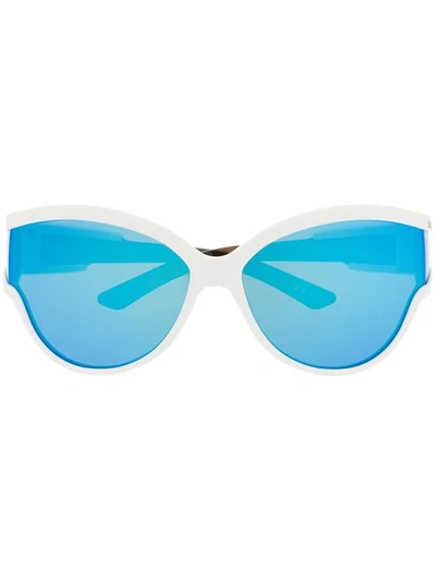 Shop Balenciaga Unlimited Round Sunglasses In White
