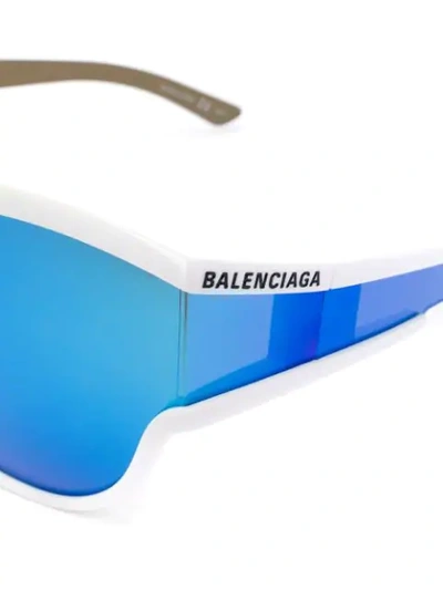 Shop Balenciaga Unlimited Round Sunglasses In White