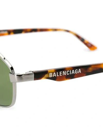 Shop Balenciaga Oversized Sunglasses In Silver