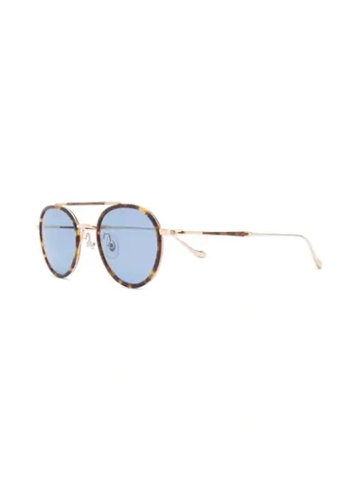 Shop Matsuda Round Frame Sunglasses In Brown