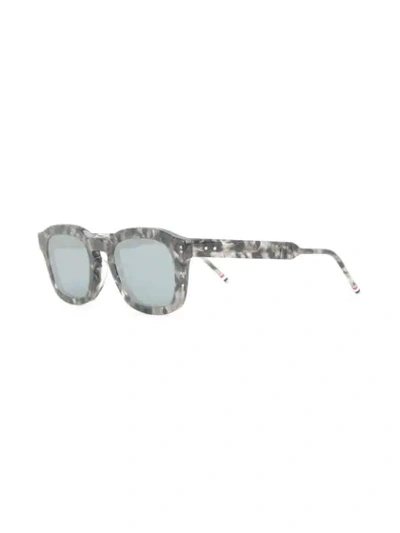 Shop Thom Browne Marble Effect Square Sunglasses In Grey