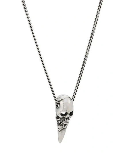 Shop Emanuele Bicocchi Skull Pendant In Silver