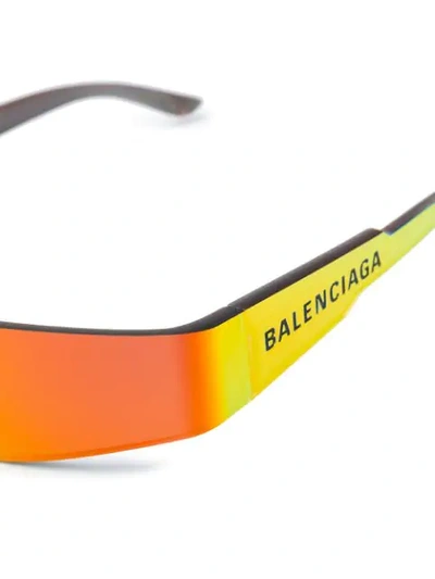 Shop Balenciaga Holographic Sunglasses In Orange