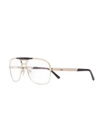 Shop Cazal Aviator Glasses In Gold