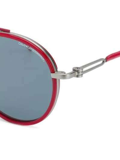 Shop Calvin Klein 205w39nyc Aviator Shaped Sunglasses In 600