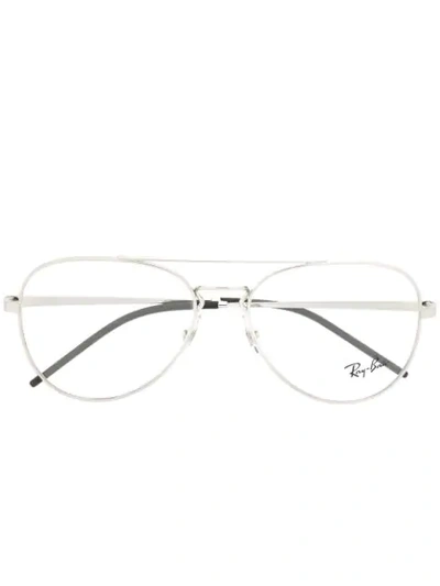 Shop Ray Ban Oversized Glasses In Silver