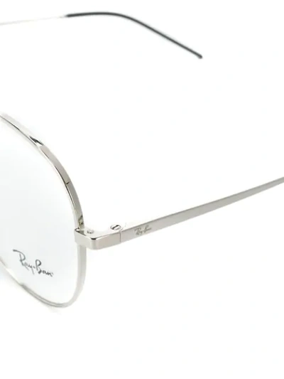 Shop Ray Ban Oversized Glasses In Silver