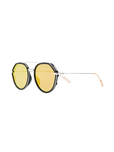 Shop Dior Round Frame Tinted Sunglasses In Black