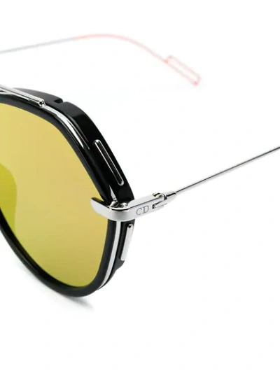 Shop Dior Round Frame Tinted Sunglasses In Black