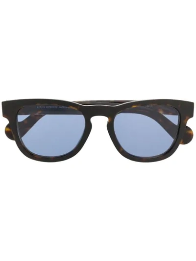 Shop Moncler Square Sunglasses In Brown