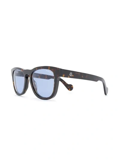 Shop Moncler Square Sunglasses In Brown