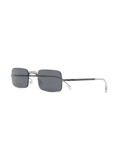 Shop Mykita X Maison Margiela Rectangle Frame Sunglasses In Black