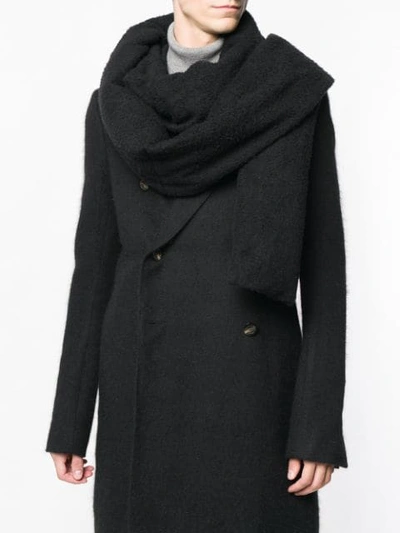 Shop Rick Owens Long Fine Knit Scarf In Black