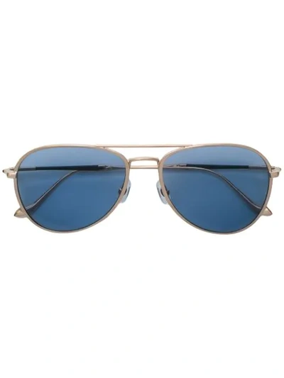 Shop Matsuda Aviator Sunglasses In Metallic
