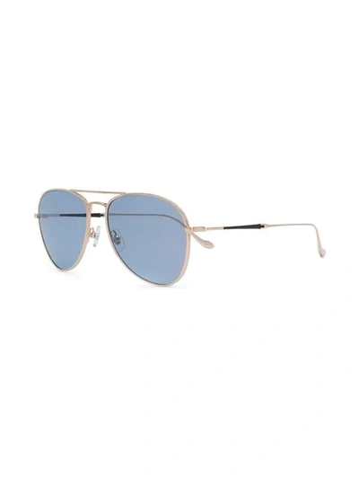 Shop Matsuda Aviator Sunglasses In Metallic