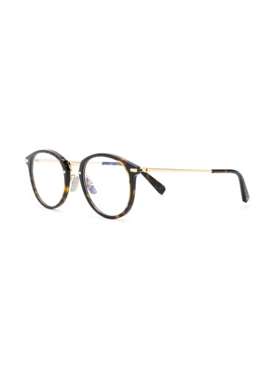 Shop Brioni Round-frame Glasses In Brown