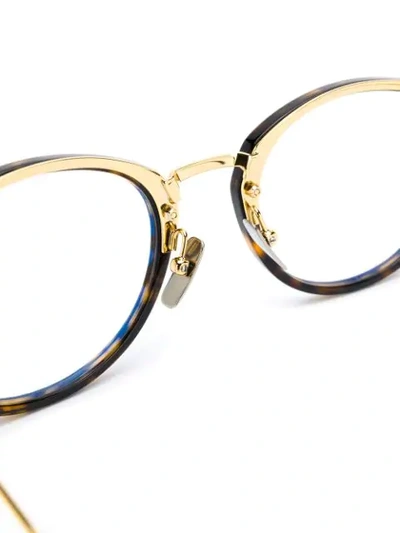 Shop Brioni Round-frame Glasses In Brown