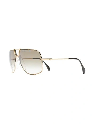 Shop Cazal Classic Aviator Sunglasses In Metallic