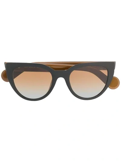 Shop Moncler Cat Eye Sunglasses In Black