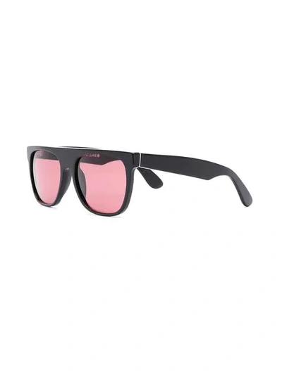 Shop Retrosuperfuture Flat Top Sunglasses In Black