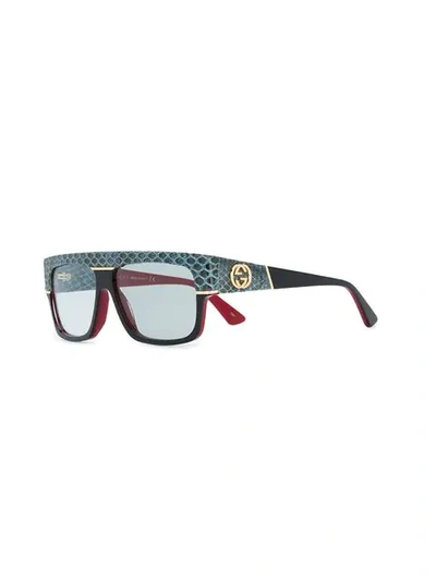 GUCCI EYEWEAR RECTANGULAR FRAME SUNGLASSES - 黑色