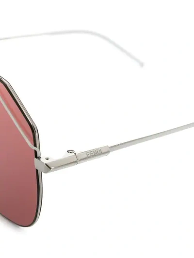 Shop Fendi Aviator Sunglasses In Silver