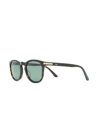 Shop Cartier C De  Pantos-frame Sunglasses In Brown
