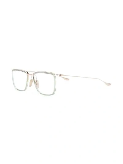 Shop Dita Eyewear Schema-one Square Frame Glasses In Metallic
