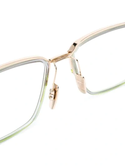 Shop Dita Eyewear Schema-one Square Frame Glasses In Metallic