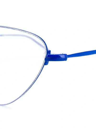 Shop Balenciaga Triangle Frame Glasses In Blue