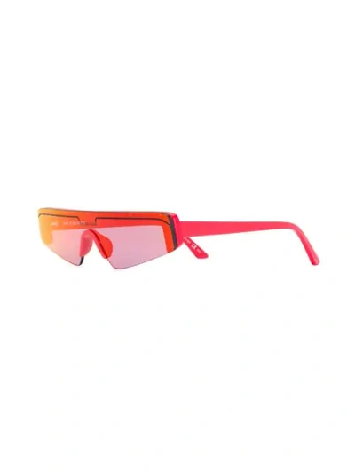 Shop Balenciaga Futuristic Sunglasses In Red