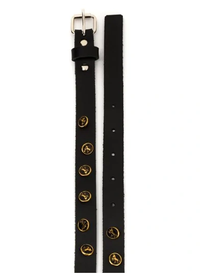 Shop À La Garçonne Shoulder Strap/belt With Decorative Buttons - Black