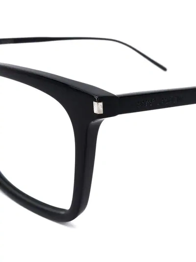 Saint Laurent Eyewear Square Frame Glasses - Black In Black