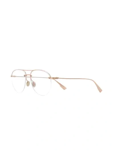 Shop Dior Stellaire Aviator-frame Glasses In Gold