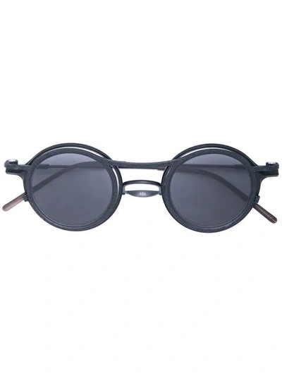 Shop The Viridi-anne Double Frame Round Sunglasses In Black