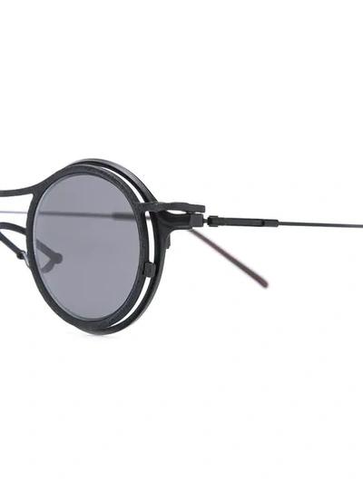 Shop The Viridi-anne Double Frame Round Sunglasses In Black