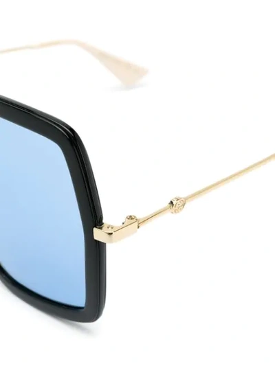 Shop Gucci Oversized Frame Sunglasses In Black