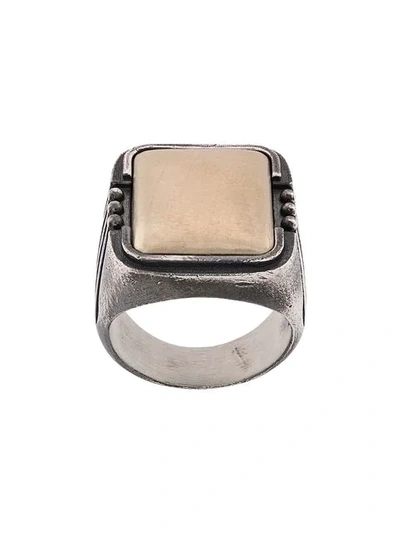 Shop Nove25 Sunrays Signet Ring In Silver