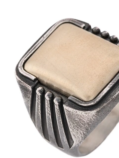 Shop Nove25 Sunrays Signet Ring In Silver