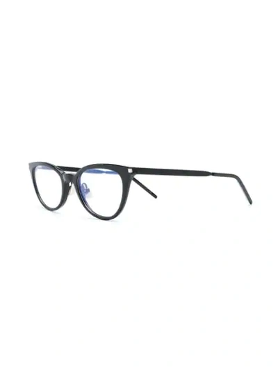 Shop Saint Laurent 264 Round Eyeglasses In Black