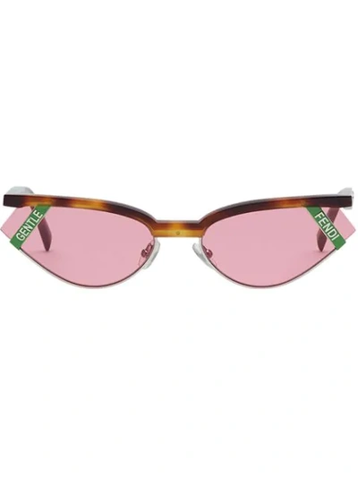 FENDI X GENTLE MONSTER猫眼框太阳眼镜 - 粉色