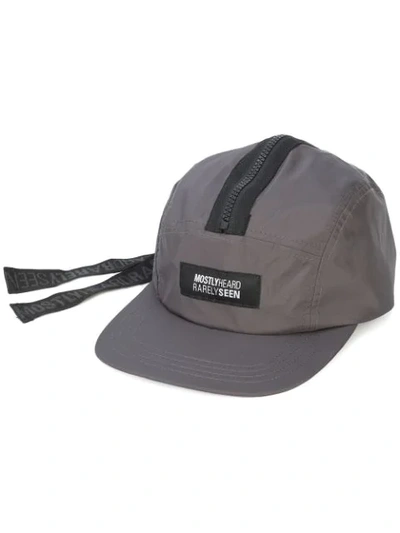 Shop Mostly Heard Rarely Seen Rat Tail Contrast Zip Hat - Grey