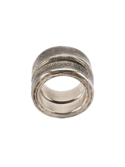 Shop Werkstatt:münchen Combination Urban Traces Ring In Silver