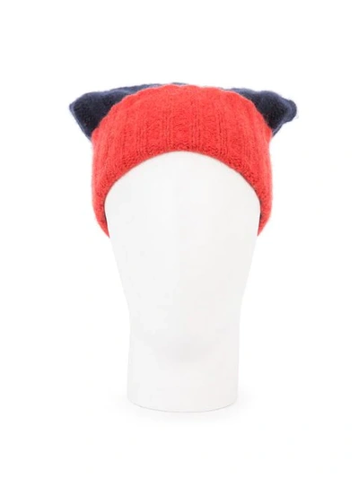 Shop The Elder Statesman Cashmere Colour Block Beanie In Blue