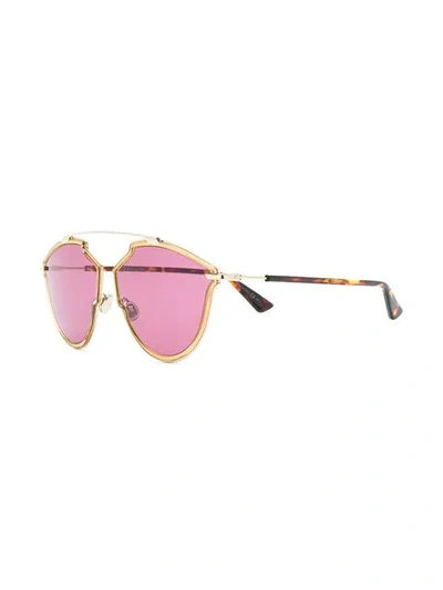 Shop Dior So Real Aviator Sunglasses In Metallic